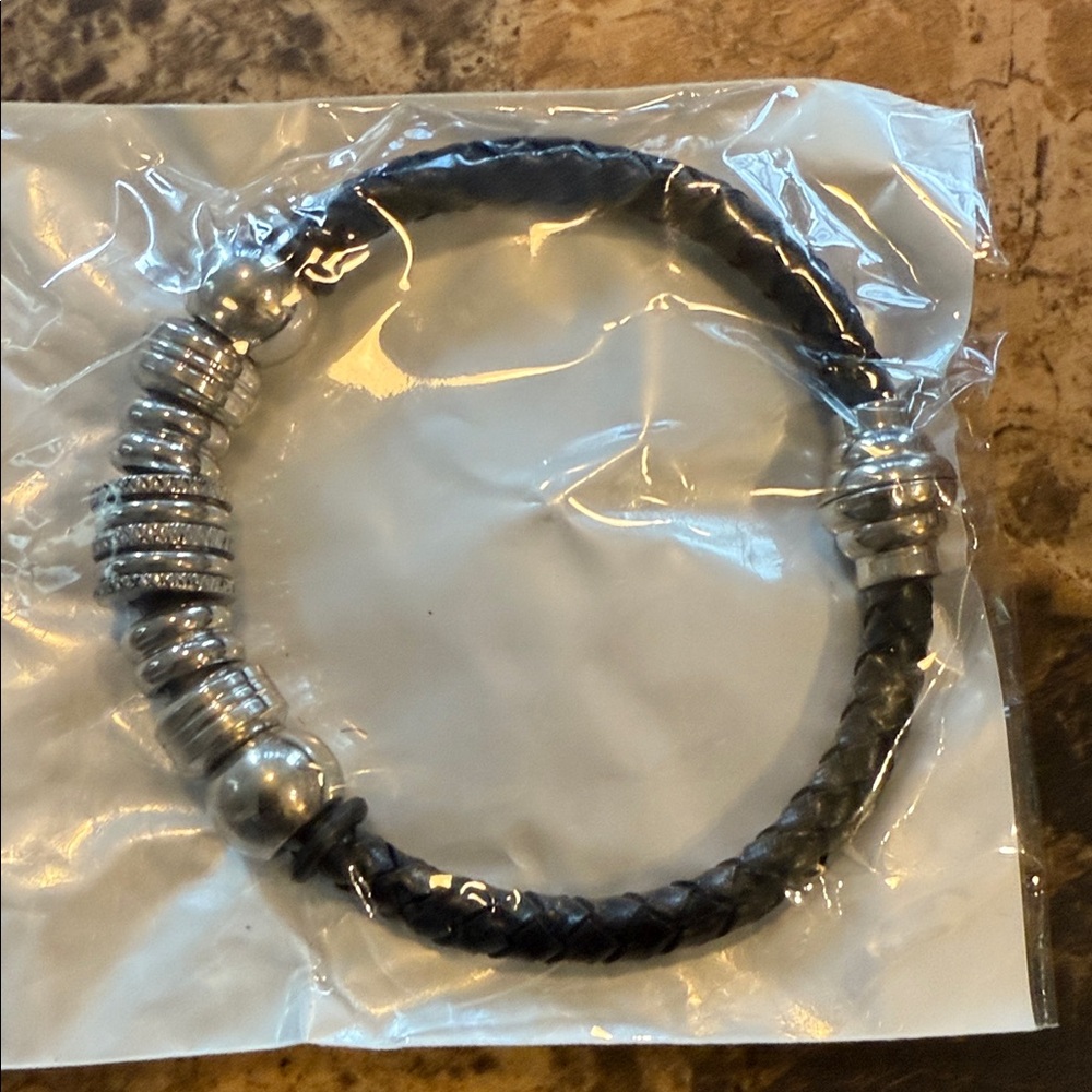 Braided Black and Silver Men's Bracelet